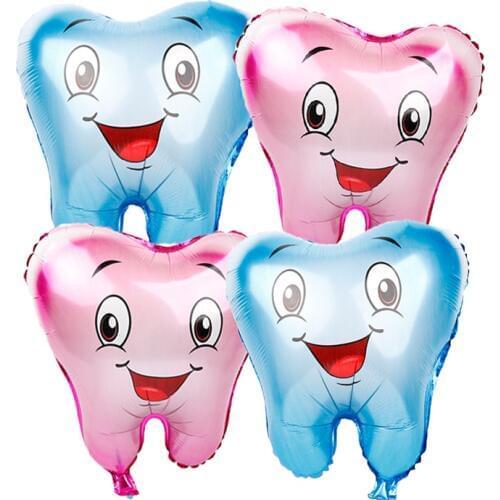 1PC Large Tooth Foil air Balloons kids lovely Inflatable Globos happy Birthday Party decorations baby shower party Supplies