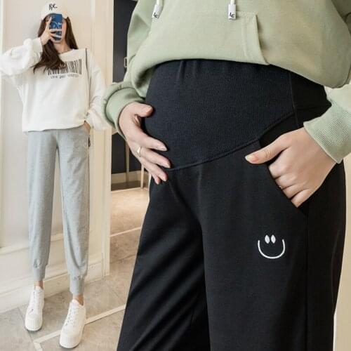 1055# Summer Thin Cotton Maternity Legging Yoga Sports Casual Skinny Pants Clothes for Pregnant Women High Waist Belly Pregnancy