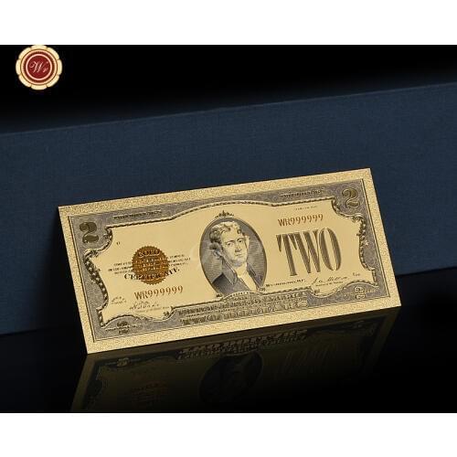 1928 Edition America $2 Dollar Gold Banknote Made In China For Gift