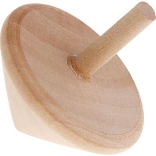 2pcs High Quality DIY Gyroscope Toys No Paint Wooden Spinning Tops Kids Toy Art Craft