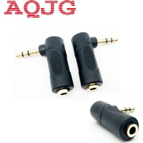3.5mm 90 Degree 3 Pole Right Angle Female To Male Audio Stereo Plug L Shape AUX Headphone Jack Adapter Converter AQJG