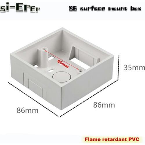 86 type surface mount box size 86*86*35mm