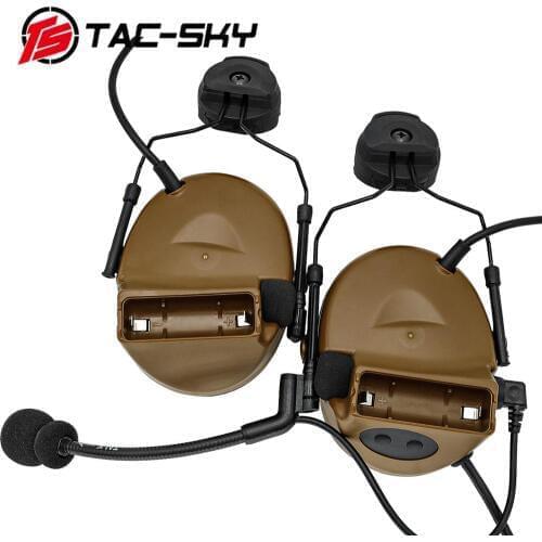 TAC-SKY COMTAC II helmet bracket silicone earmuffs outdoor hunting sports noise reduction pickup military tactical headset c2CB