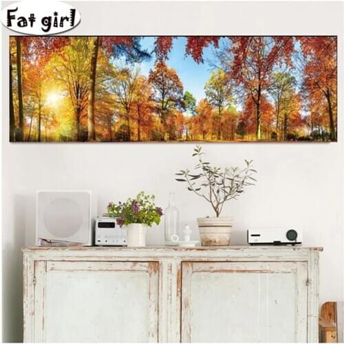 Diy 5D Diamond Painting Autumn Scenery Diamond Cross Stitch mosaic Beautiful mangrove Square Round Diamond Embroidery Decorative