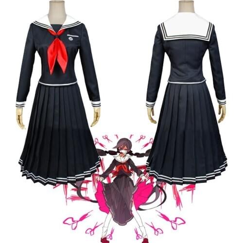 Anime Super Danganronpa Fukawa Touko Cosplay Costumes Dangan Ronpa Dress Uniform Outfits Wig Synthetic Full Set Halloween Party