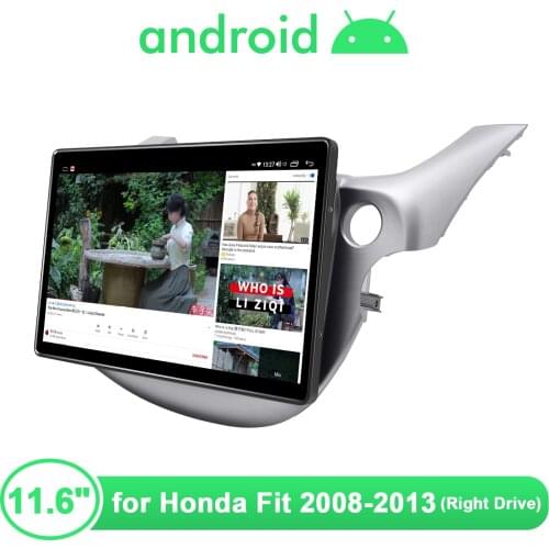 1 din Car Radio 11.6 Inch Android 10 Central Multimedia Player 1DIN GPS Wireless Carplay 4G Head Unit For Honda Fit 2008-2013