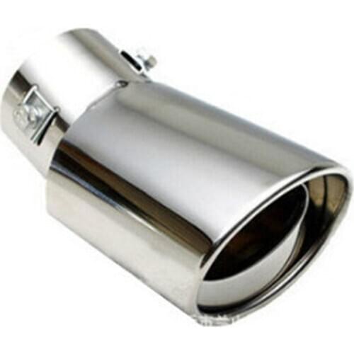 Car Universal Round Bend Stainless Steel Chrome Exhaust Tail Muffler Tip Pipe