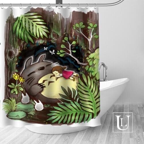 Big Sale New Custom My Neighbor Totoro Modern Shower Curtain with Hooks bathroom Waterproof Polyester Fabric