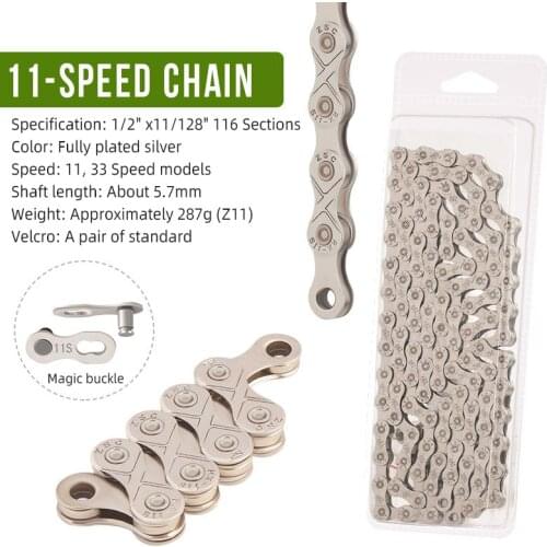 11/33 Speed Chain Bicycle Parts Electroplated Silver Chains For MTB Silver Chain 11v Mountain Road Bike Accessories