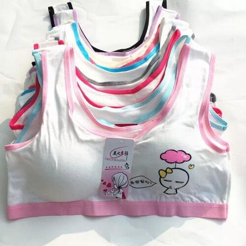5Pc Kids Girls Children Puberty Young Small Bra for Teens Kids Bras Teenage Underwear Training Bra 8-14 Y
