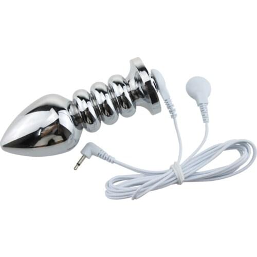 Electro Shock Used Metal Anal Toys Butt Plug Erotic Toys Anal Plug Anus Beads Sex Toys Adult Sex Products Sex Toys EC045
