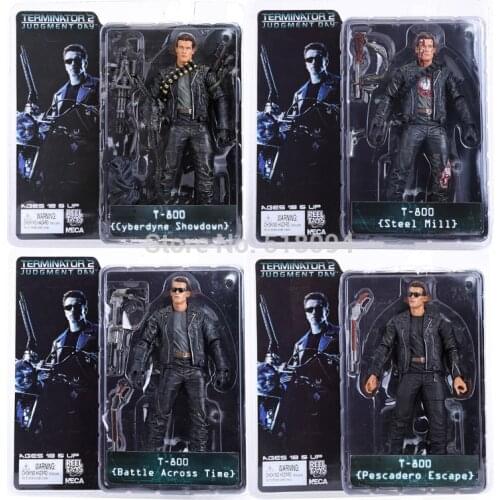 NECA The Terminator 2 T-800 Cyberdyne Showdown Across Time Pescadero Escape Steel Mill PVC Action Figure Collectible Toy 7" 18cm