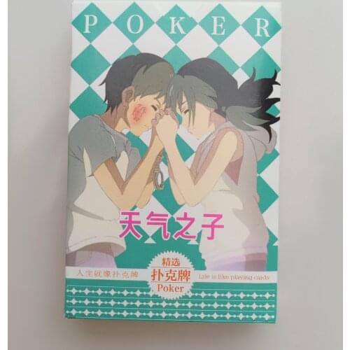 Anime Cartoon Weathering With You Poker Cosplay Board Game Cards Hardcover Poker Toy Gift With Box