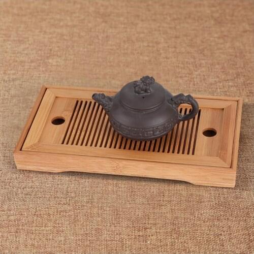 Chinese Tea Tray Wooden Tray Kung Fu Tea Tea Tea Table Bamboo Tray with CompartmentHigh Quality 25x14cm Household Tea Board
