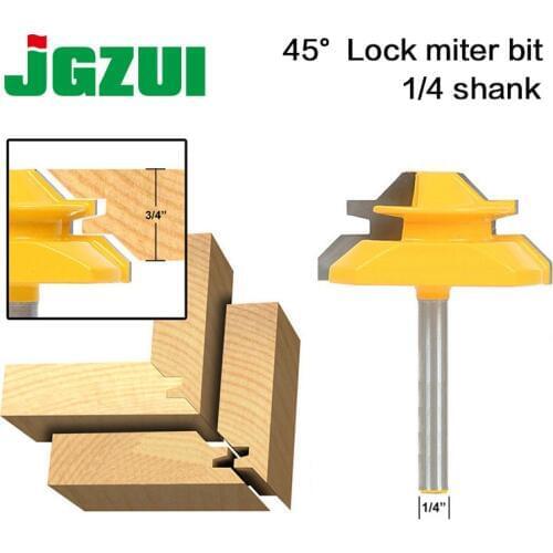 Medium lock 45 degree miter router bit with 3/4" stock and 1/4" shank-RCT 15292