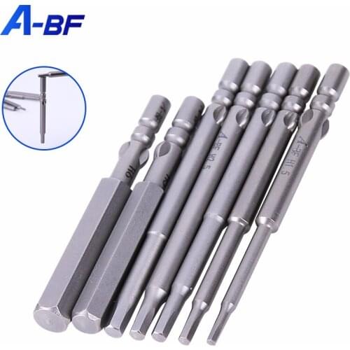 A-BF 4mm Magnetic Hexagon Electric Screwdriver Bits Tips S2 Material Drill Hex Bit High Strength Strong Screw Driver Bits Set