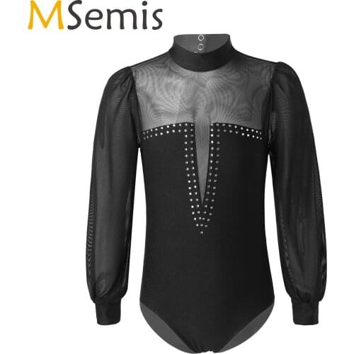 MSemis Girls Gymnastics Leotard Black Sequin Ballet Leotards for Kids Sleeveless Ballet Jumpsuit Dancewear for Performance 6-14Y