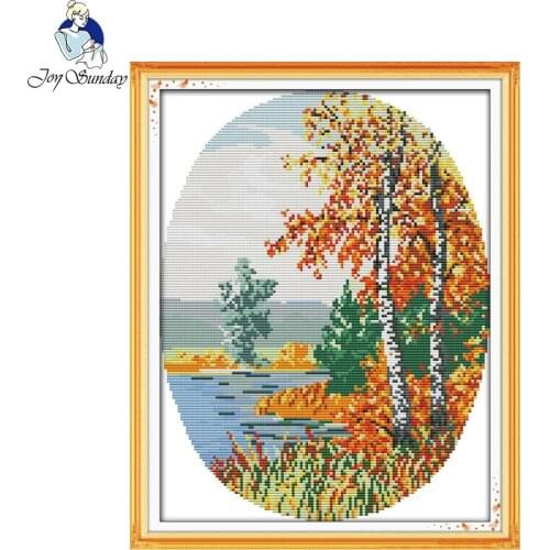 Joy sunday Country scenes (autumn) cross stitch kit 11ct 14ct cotton thread cross-stitch DIY needlework