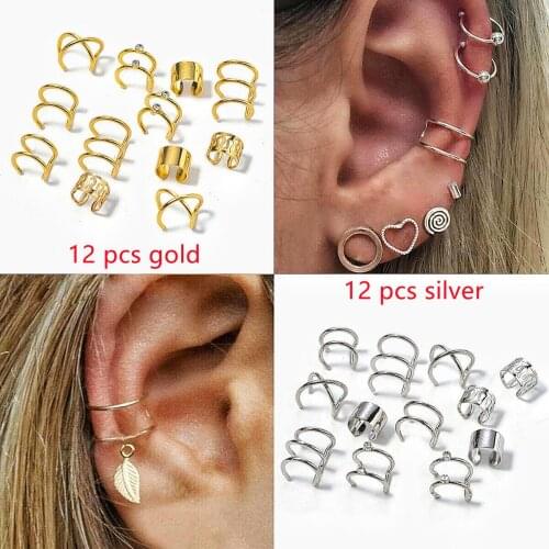 Fashion Womens No Ears Pierced Earrings Set Simple Style Jewelry Valentines Day Gift Engagement Wedding Accessories