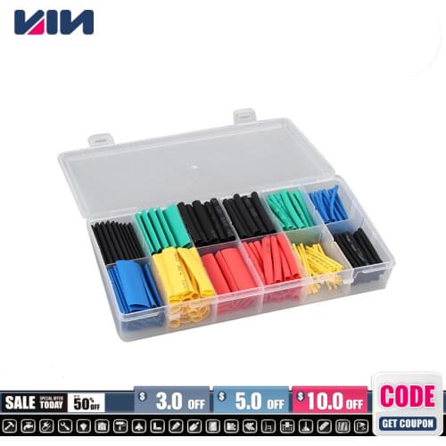 280pcs Set Heat Shrink Tubing Wrap Tube Assorted Insulation Shrinkable Tube 2:1 Wire Cover Cable Protector Sleeve Kit Pipes