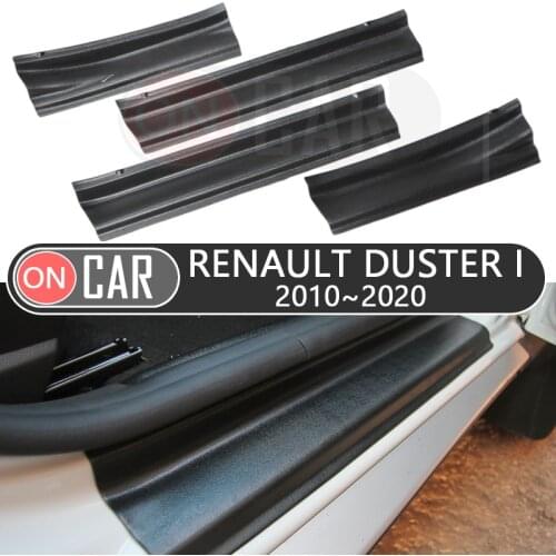 Door sills cover plate for Renault Duster I 2010~2020 scuff plate guard protector sticker car styling decoration protection