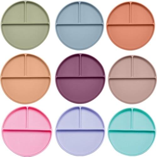 2021 New Baby Silicone Smile Face Dining Plate Non-Slip Childrens Dishes Baby Feeding Tableware Baby Products