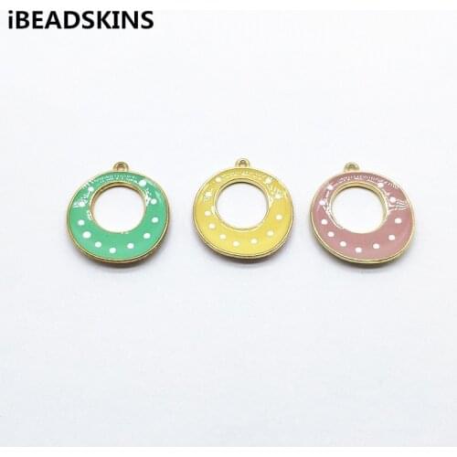 New arrival! 29x26mm 50pcs mix colors Enamel Round shape Charm for Earrings parts,hand Made Earrings Findings Jewelry DIY