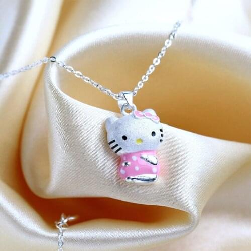 Wholesale 10 pieces/cat necklace pendant, resin cartoon cat necklace gift, good luck