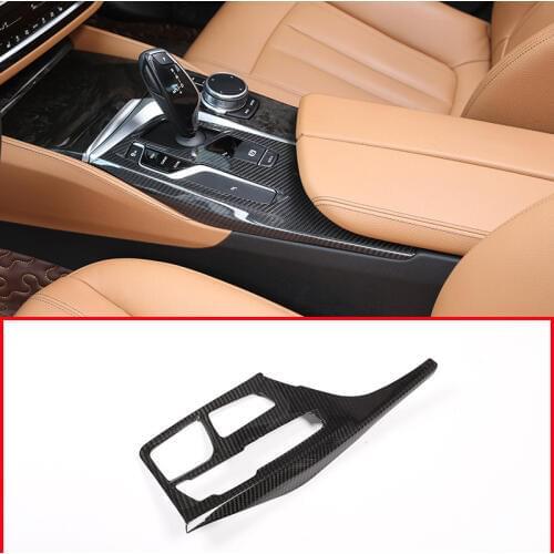 Real Carbon Fiber Car Center Console Gear Shift Panel Cover Trim For BMW 5 Series G30 2017-2018 Car Accessories