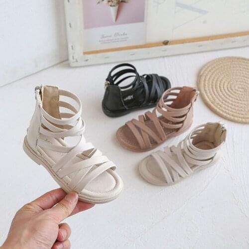 1-7 Year Fashion Gladiator Children Sandal 2021 Roman Style Summer Child Flats Shoes Baby Beach Kids Sandal For Little Girls