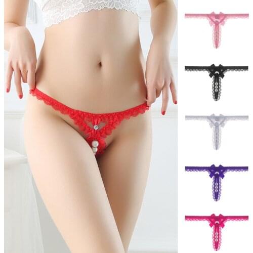 Sexy Pearl G-String Thongs Temptation Sexy Lingerie Intimates Fashion Underpants Low Waist Sex Panties Porno Womens Underwear