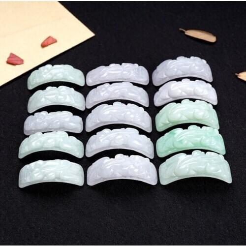 DIY Earrings Natural Jade Pixiu Accessories Pendant ite A Grade Necklace Carved Mascot Wealth Gift for Women Jewelry