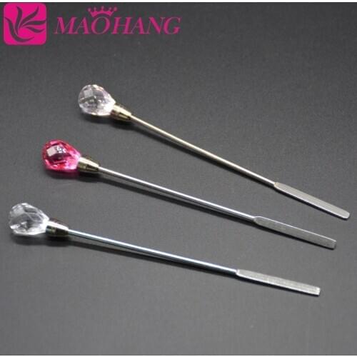 MAOHANG New Arrival 10pcs/lot Nail Art Stirring Rod Tool Gem Decorated Stirrer For Gel Nail Paint