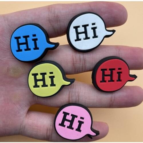 1 Pcs Free Shipping Colorful Say Hi Circle With A Small Tail PVC Slippers Colorful Accessories For Kids Party Gifts 6P-7L-3