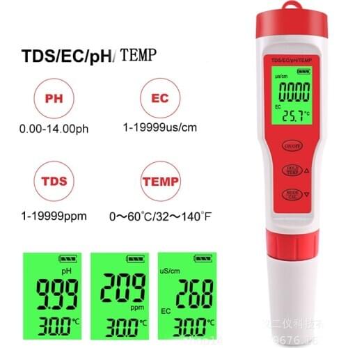 4 in 1 TDS EC TEMP pH tester Conductivity Water quality test