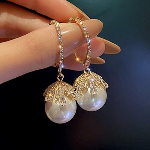 Vintage Charm Fashion Pearl Earrings For Women Long Tassel Zircon Knotted Dangle Drop Earrings 2021 Jewelry Gift