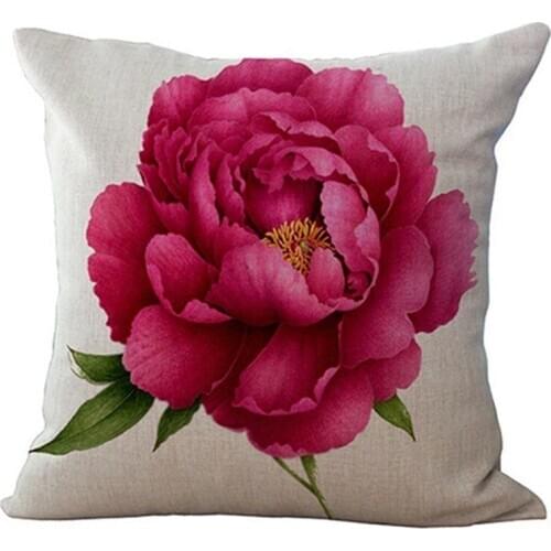 Vintage Floral/Flower flax Decorative Throw Pillow Case Cushion Cover Home Sofa Decorative rose