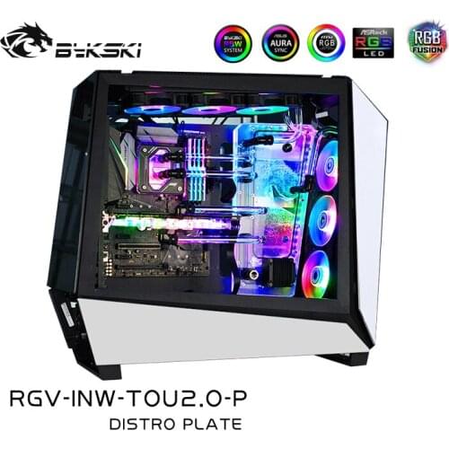 Bykski RGV-INW-TOU2.0-P Waterway Board For INWIN TOU 2.0 Computer Case,Acrylic Transparent Reservoir Water Cooling System