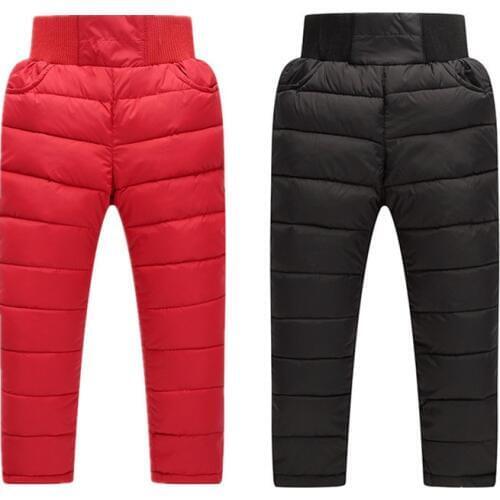 Girls Boys Winter trousers kids Cotton Thick Warm Trousers Waterproof Pants clothes kids High Waisted Baby Kid Pants 4118 01