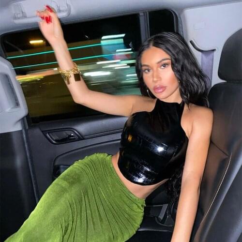 2021 Summer Women Short Street Trendsetter Polyester Backless Fashion Sweet Crop Top Camisole Vest A20680T