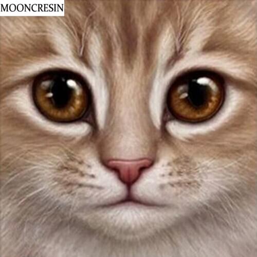 Diy Diamond Painting Cat Head Cross Stitch Mosaic Pictures 5D Diamond Embroidery Animal Needlework Wall Sticker Decoration Home