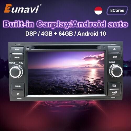 Eunavi 2 Din Android Car Radio Multimedia GPS For Ford Mondeo S-max Focus C-MAX Galaxy Fiesta Form Fusion 7 inch Screen no DVD