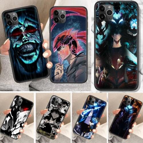 Solo leveling Anime Phone Case For iphone 5 5S SE 2 6 6S 7 8 11 12 Mini Plus X XS XR Pro Max black pretty funda tpu prime