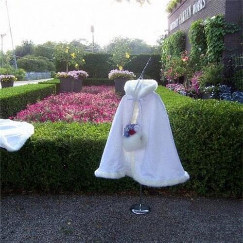 Children Winter Coats For Girls Faux Fur Cape Wedding Warm Cloaks Shawl Outerwear Coats Girl Plush Cloaks Shawl Coats