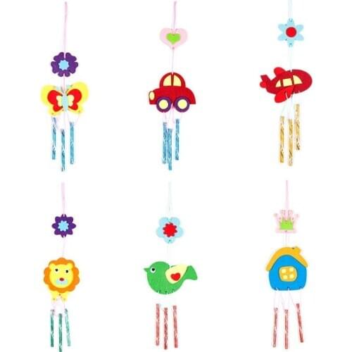 DIY Wind Chime Children Handmade Cartoon Animal Non-woven Paste Making Material Package Boys Girls Gifts