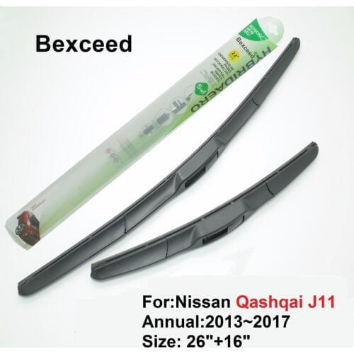 For Nissan Qashqai J11 26"+16" Bexceed of Car Windscreen Windshield Hybrid Wiper Blade 2013 2014 2015 2016 2017
