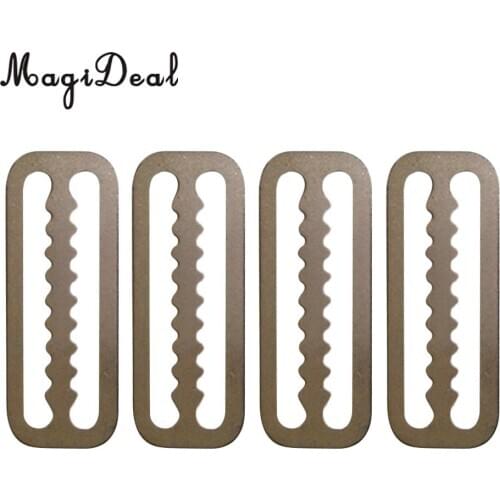 MagiDeal New 4Pcs Stainless Steel 2 inch Weight Belt Webbing Strap Slide Buckle Stopper Keeper Retainer for Scuba Diving Silver