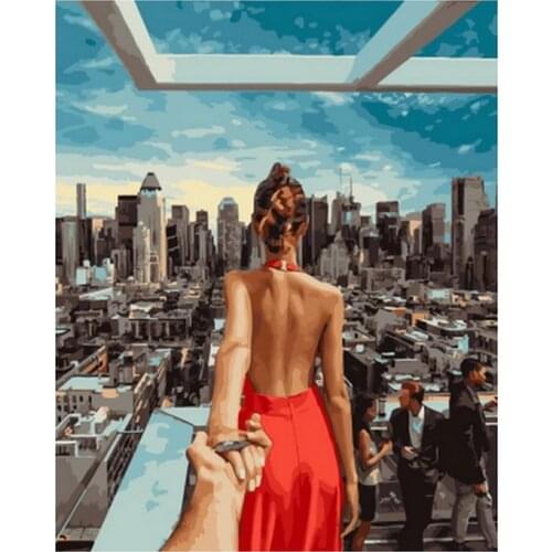 Frameless diy painting by numbers pictures by numbers for home decor PBN for living room 4050cm birng to new york