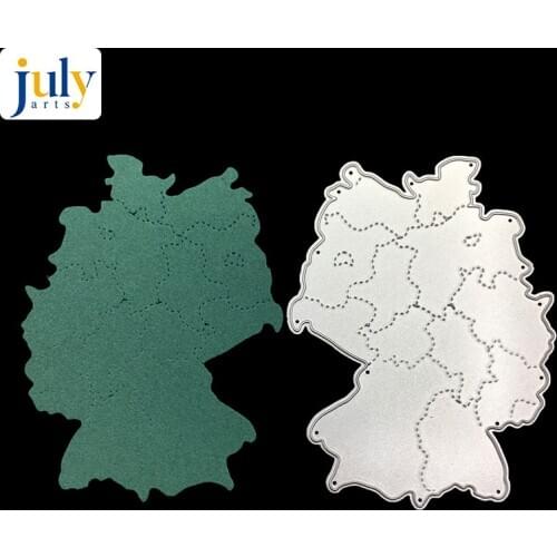 Julyarts German Map Scrapbooking Dies Metal Stencils for DIY Scrapbooking Photo Album Decorative Embossing DIY Paper Cards
