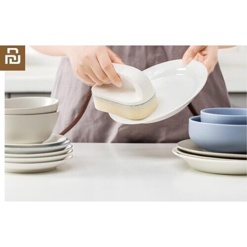 Youpin NEW Replaceable Sponge Pad Washing Convenience Cleaning Brush Scrubber Kitchen Bathroom Home Cleaning Brushes